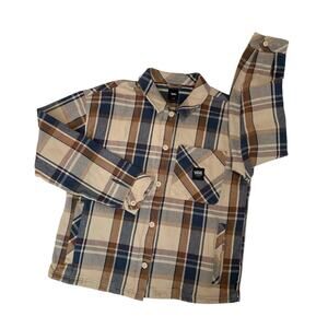 Vans Women’s MATY Plaid Woven Heavy Flannel Marshmallow /Taos Taupe Shacket XL